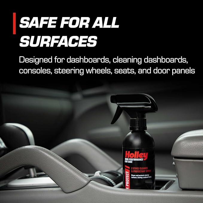 Holley Interior Protect for Cars - 2-Stage Cleaner and Protectant - Wipe Away dust and Fingerprints in Your Vehicle - UV protectant, Citrus Scent - 16 oz. - 2 Pack