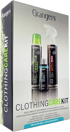 Grangers All-In-One Clothing Care Kit with Performance Wash (10 oz), Performance Repel Plus 9.3 oz Spray), and Active Wa