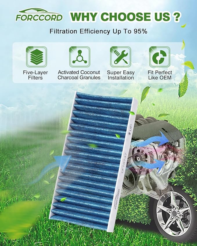 4-Pack HEPA Cabin Air Filter Fits for Jeep Liberty (2008-2012)/ Dodge Nitro (2007-2011) Activated Carbon Cabin Filter Replacement CF10747 68033193AA Car Accessories