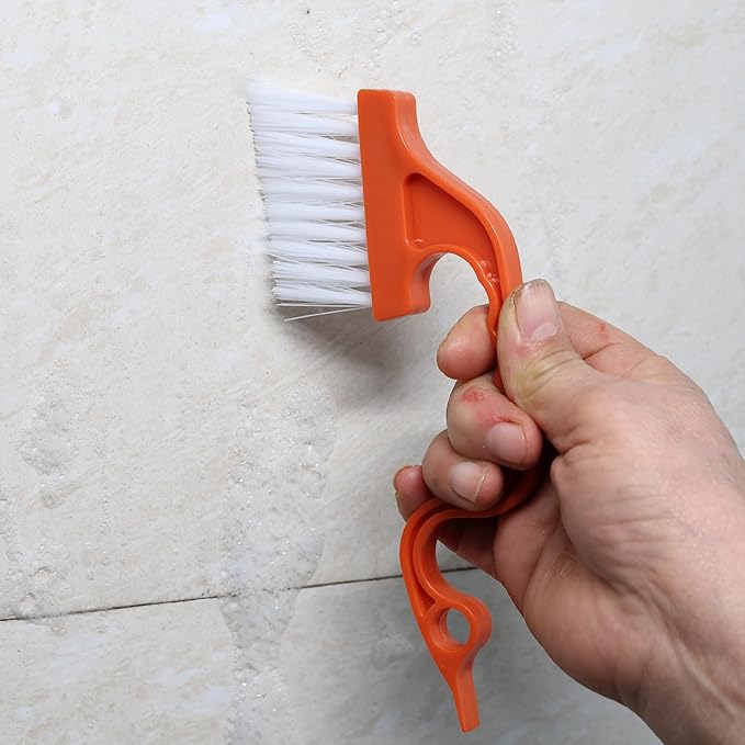 Slick- Window Track Cleaning Brush, 4 Pack, Colorful Ergonomic Handle, Built-in Scraper, Multipurpose, Window Track Cleaning Tools