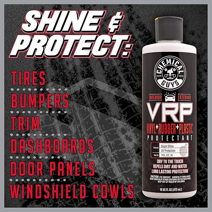 Chemical Guys VRP Vinyl, Rubber, and Plastic Dressing - Tire Dressing, Non-Greasy, Dry-to-the-Touch Shine for Tires, Trim, and More, Safe for Cars, Trucks, SUVs, RVs & More - 16 oz (Pack of 3)