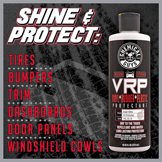 Chemical Guys VRP Vinyl, Rubber, and Plastic Dressing - Tire Dressing, Non-Greasy, Dry-to-the-Touch Shine for Tires, Trim, and More, Safe for Cars, Trucks, SUVs, RVs & More - 32 oz