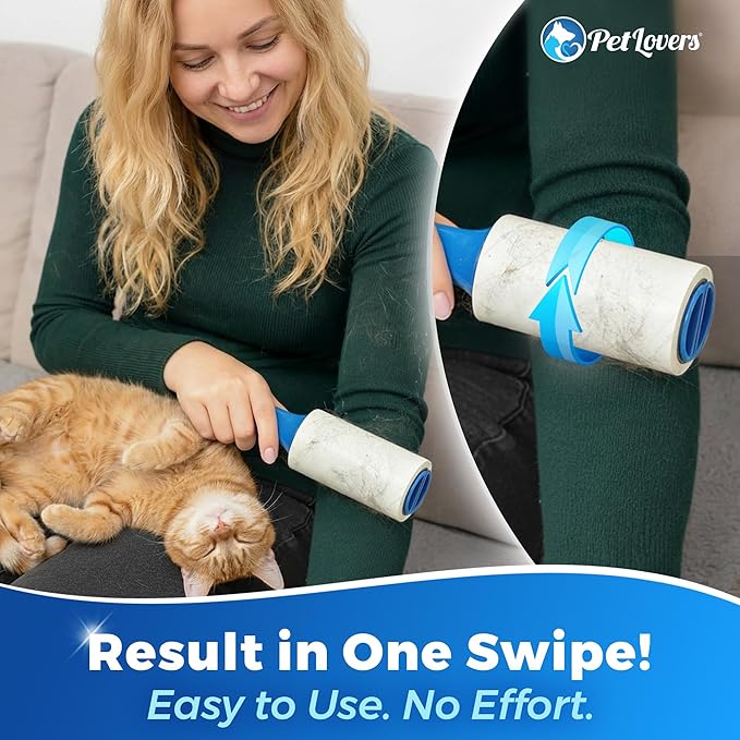 PetLovers Extra Sticky Lint Roller Mega Value Set 450 Sheets for Pet Hair Removal and Clothes, Dog and Cat Lint Remover 5 Pack