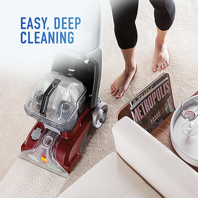 Hoover PowerScrub Deluxe Carpet Cleaner Machine, Deep Cleaning Carpet Shampooer Machine, SpinScrub Brushes, HeatForce Drying, Pet & Upholstery Tools, Pair with Hoover Carpet Cleaner Solution