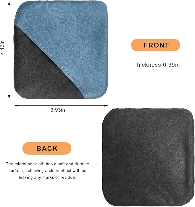 Car Screen Cleaner, Square Microfiber Cloth Non-Scratch Auto Touchscreen Cleaning Wipes, Foldable Touch Screen Pad Universal Cleaning Tool for Vehicle Dashboard Display (Blue & Gray)