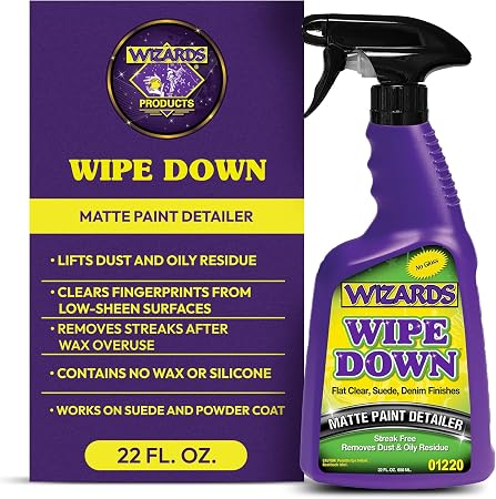 Wizards - Wipe Down Quick Detailer Spray - Matte Finish Cleaning Solution - Effortless On-The-Go Detailing for Flat, Sue