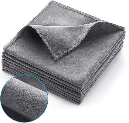 ZHIDIAN Screens Cleaning Microfiber Suede Cloth, 8Pack Streak Free Lint Free Large Rag for Car Screen, TV, Computer, Cam
