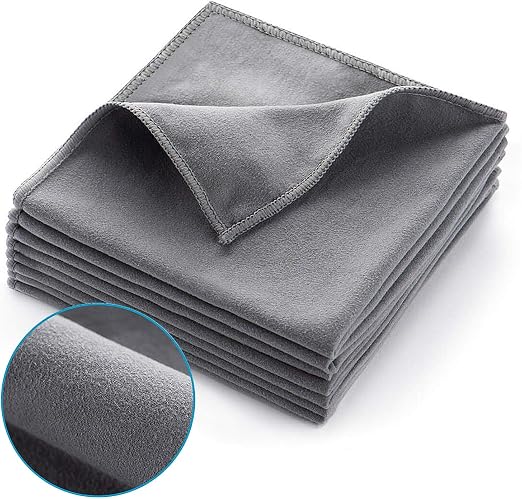 ZHIDIAN Screens Cleaning Microfiber Suede Cloth, 8Pack Streak Free Lint Free Large Rag for Car Screen, TV, Computer, Cam