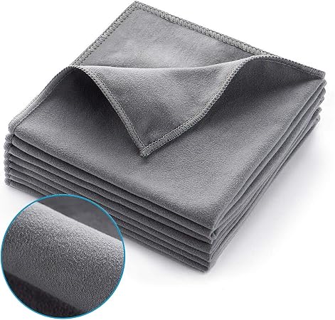 ZHIDIAN Screens Cleaning Microfiber Suede Cloth, 8Pack Streak Free Lint Free Large Rag for Car Screen, TV, Computer, Cam