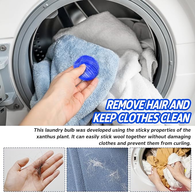 Pet Hair Remover for Laundry, Reusable Dog & Cat Hair Remover Tool, Effectively Removes Pet Hair, Lint and Dander from Bedding and Clothing, Suitable for Washing Machines, Dryers -12PCS
