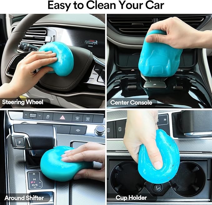 PULIDIKI Car Cleaning Gel for Car Detailing Putty Car Slime Cleaner Car Interior Cleaner Car Cleaning Supplies Auto Cleaning Kits Car Putty Car Accessories Blue Orange (2Pack)