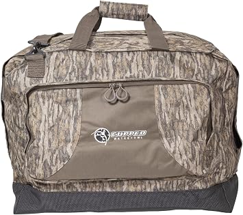 Cupped Waterfowl Camo Wader Storage Bag, Expandable Duck Hunting Wader Bag with Fold-Out Neoprene Mat and Waterproof Poc