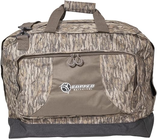 Cupped Waterfowl Camo Wader Storage Bag, Expandable Duck Hunting Wader Bag with Fold-Out Neoprene Mat and Waterproof Poc