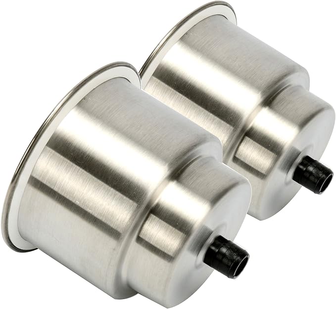 Amarine Made 2pcs Stainless Steel Cup Drink Holder with Drain, Cup Holder for Boat, Car and Marine, Boat Cup Holders for