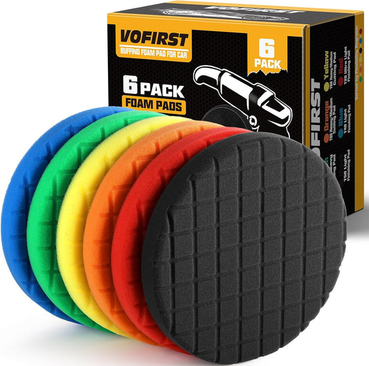 8 PCS 7.5 Inch Buffing Pads, Polishing Pad Kit for 7 Inch Backing Plate, Foam Sponge Pad and Wool Buffing Pad for Car Buffer Polisher
