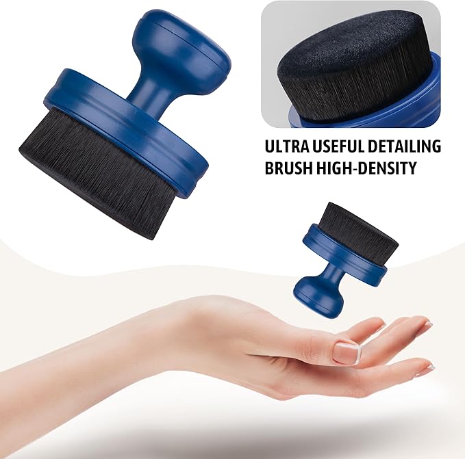 BABYSHEEP Car Tire Shine Applicator,Vegan Tire Shine Brush with Stand for Auto Detailing Cleaning Service,Red+Blue (2pc)