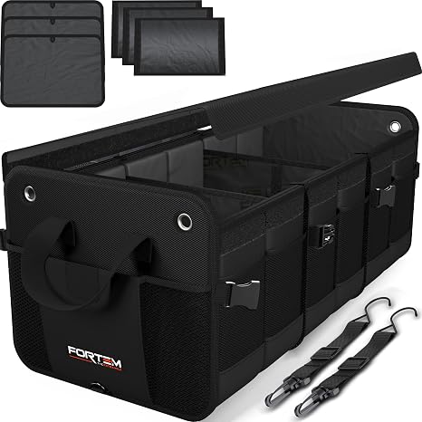 FORTEM Trunk Organizer - Collapsible Car Organizer & Storage Bag for SUVs