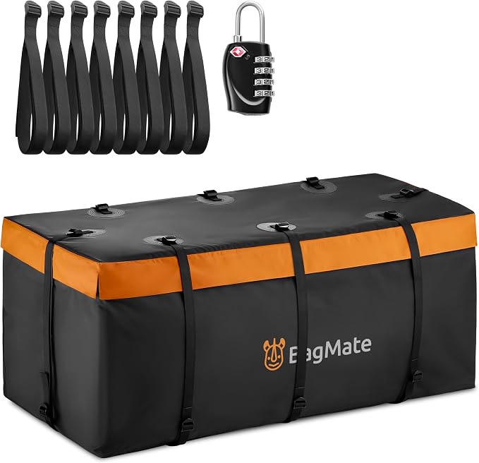 20ft³ Waterproof Hitch Cargo Carrier Bag, Durable PVC Tarpaulin Hitch Mount Cargo Carrier Cargo Box w/a Bonus Lock, Heav