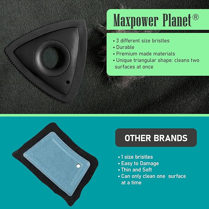 Maxpower Planet Dog Hair Remover, Reusable Fur Remover for Car Carpet, Cleaner Truck Detailing, Easy Use Car Detailing Mini Hair Removal Tool, Pet Removal Tool for Pet Fur (Black)