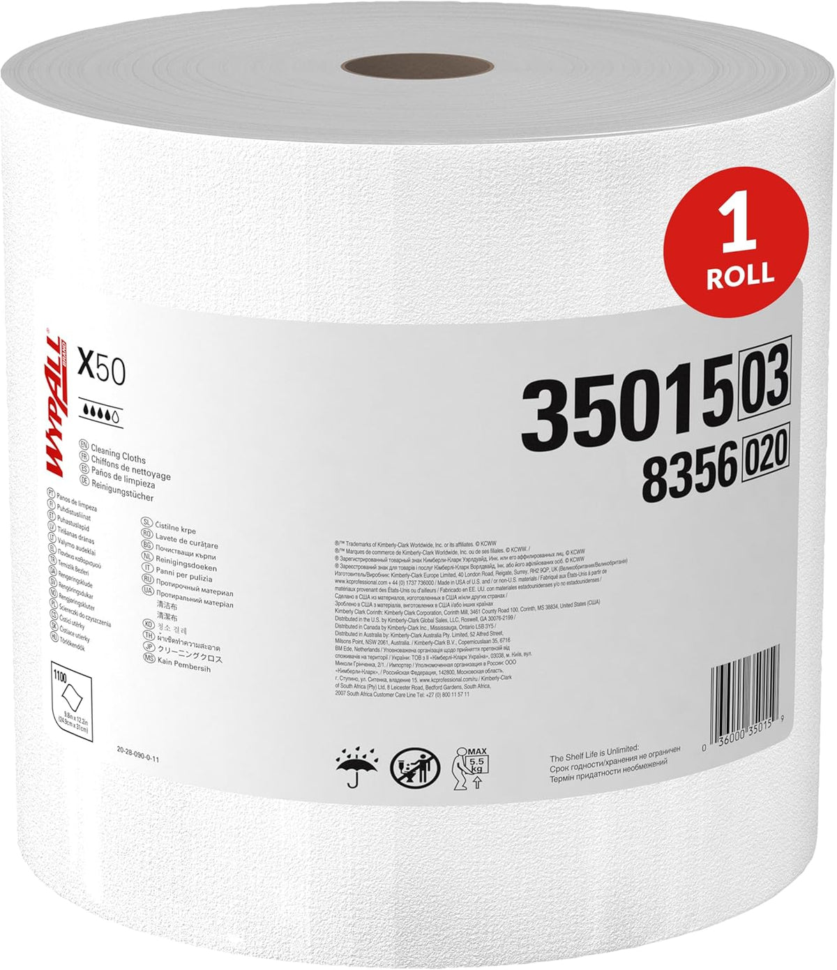 GeneralClean X50 Cleaning Cloths, Jumbo Roll, 1100 Towels (35015)