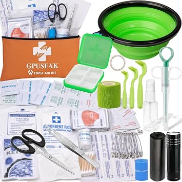 Pet First Aid Kit for Dogs & Cats - Dog First Aid Kit Pet Emergency Kit with First Aid Supplies for Home Camping Hiking 