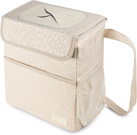 SIBOFUEGO Cute Car Trash Can with Lid, Collapsible, Leak-Proof, 2 Gallon