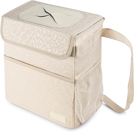 SIBOFUEGO Cute Car Trash Can with Lid, Collapsible, Leak-Proof, 2 Gallon