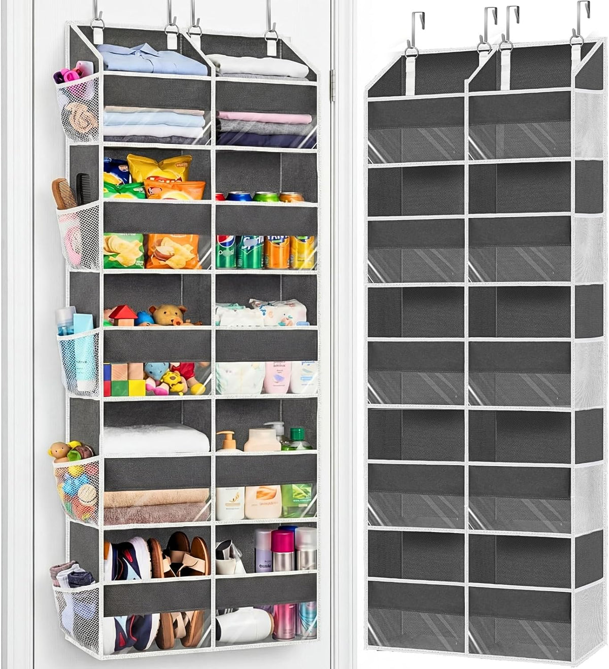 5-Tier Over Door Organizer, 10-Compartment Wide Storage Rack
