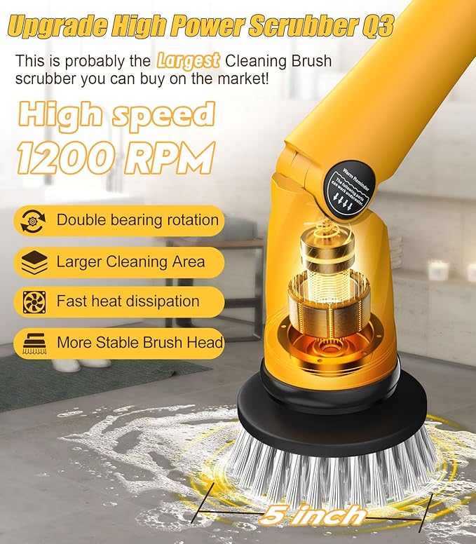 qimedo Scrubber Large Brushes Heads, 8-in-1 Spin Scrubber Replacement Brush Heads for qimedo, Leebein, Keimi, Alloyman, Bomves, YKYI, BEI & Hong