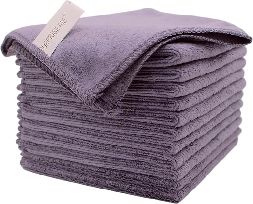 Premium 400 GSM Microfiber Cleaning Cloths, 12 Pack Ultra Absorbent Lint-Free Cleaning Rags & Towels for Car Detailing, 