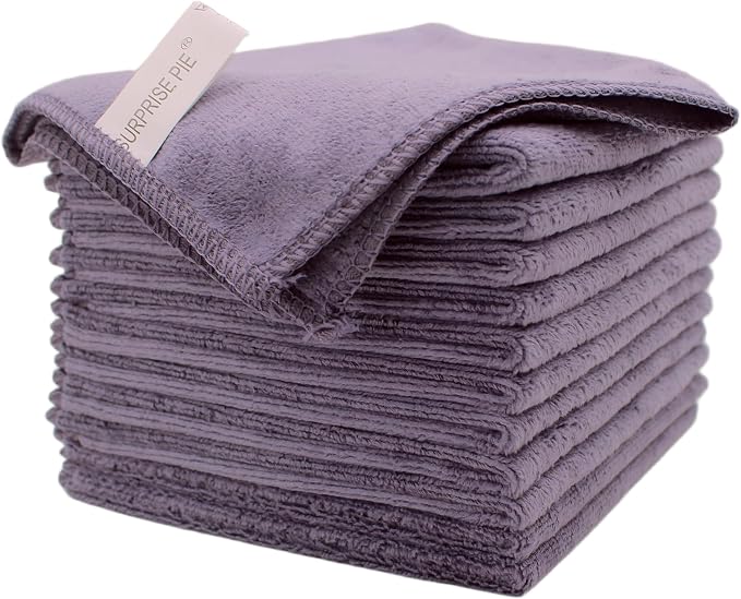 Premium 400 GSM Microfiber Cleaning Cloths, 12 Pack Ultra Absorbent Lint-Free Cleaning Rags & Towels for Car Detailing, 