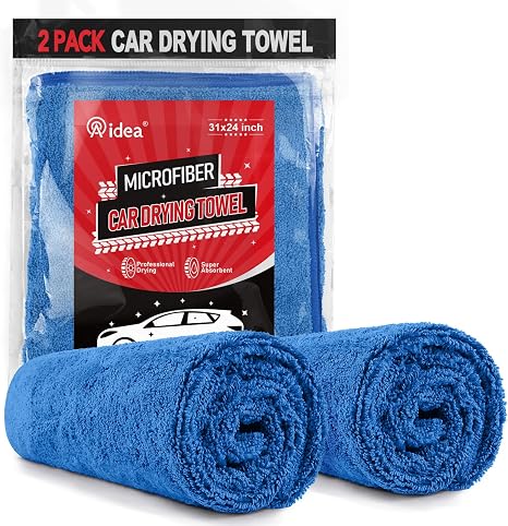 AIDEA Microfiber Towels for Cars-2PK, Large Professional Car Drying Towel, Scratch-Free & Absorbent Drying Towel for Car