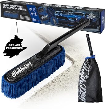 Flash Dog Car Duster Exterior Scratch Free - 25" Solid Wood Handle