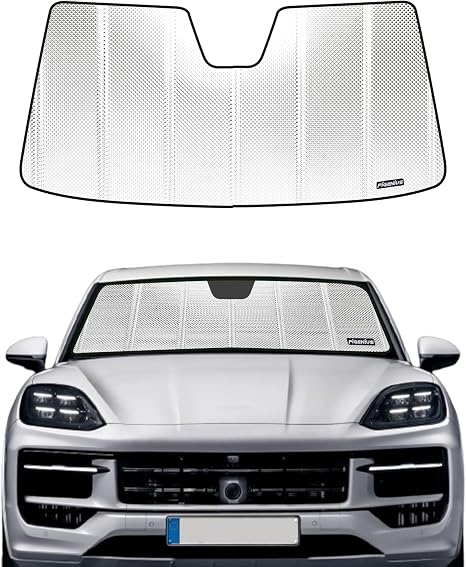Pigenius Windshield Sun Shade for 2019-2024 Porsche Cayenne. Front Window Sunshade with Storage Bag