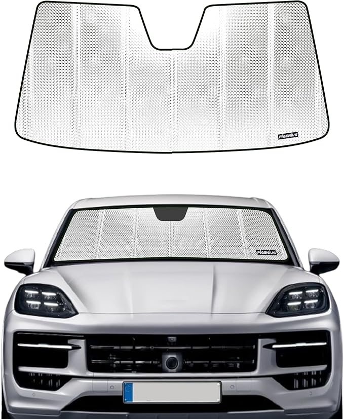 Pigenius Windshield Sun Shade for 2019-2024 Porsche Cayenne. Front Window Sunshade with Storage Bag