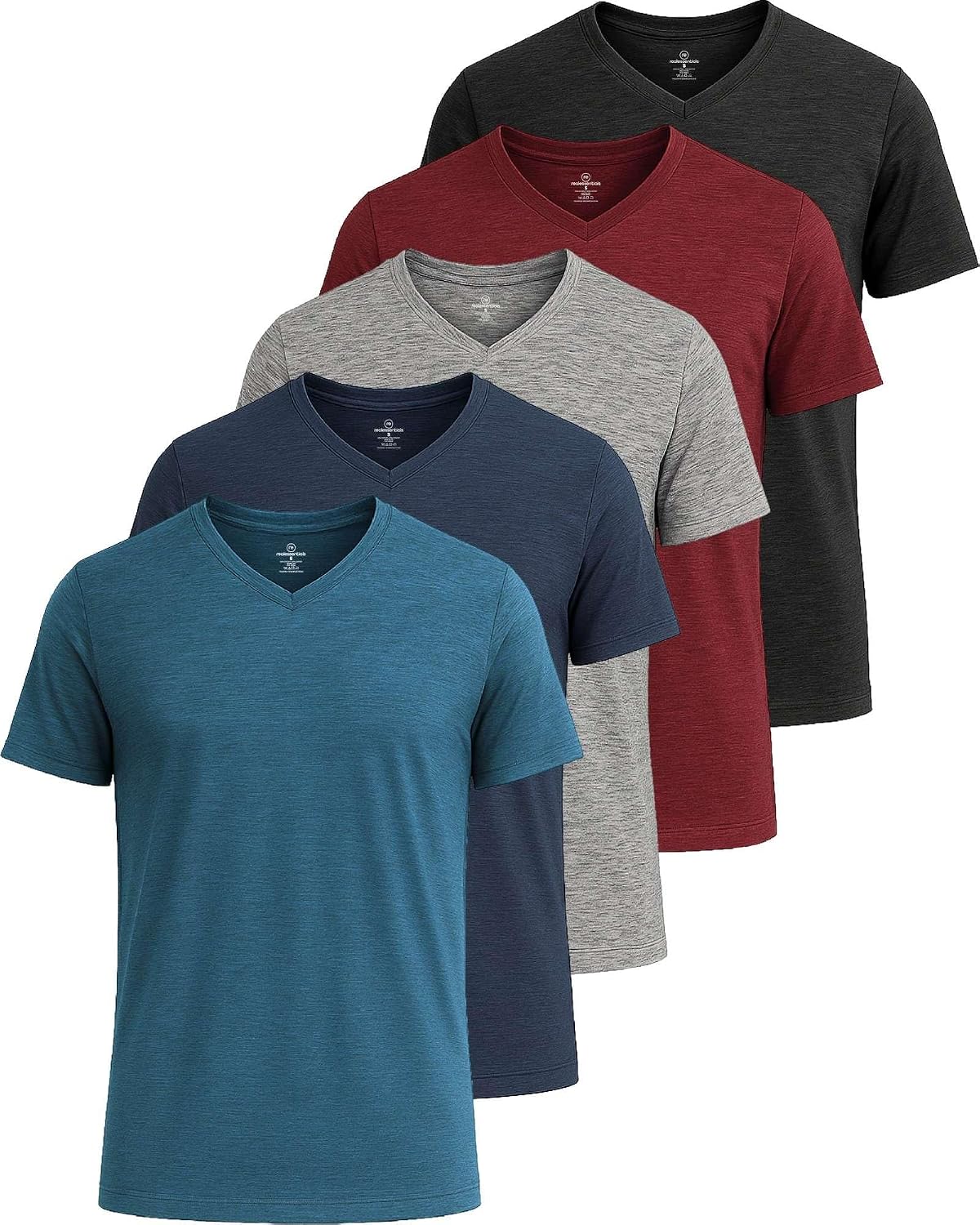 5 Pack Men's Dry Fit V Neck Workout T Shirts Athletic Gym Fitness Tees