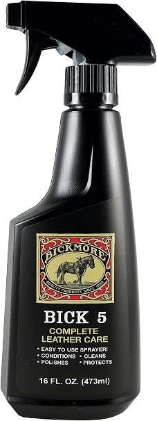 Bick 5 Leather Cleaner Conditioner Spray 16 fl oz, For All Leather Goods, USA Made