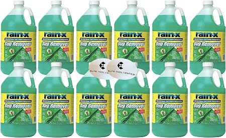 12 Pack Rain X Green Windshield Washer Fluid With Rain Repellant & Bug Remover 32* F All Weather Fluid 1 Gallon Each Wit