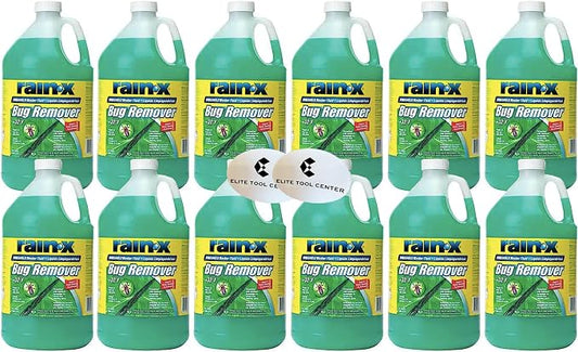12 Pack Rain X Green Windshield Washer Fluid With Rain Repellant & Bug Remover 32* F All Weather Fluid 1 Gallon Each Wit