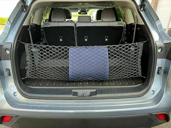 Trunk Organizer Cargo Net for Toyota Highlander 2014–2025 – Envelope Style Cargo Net for SUV – Premium Mesh Car Trunk Or