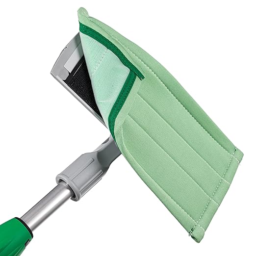Unger Commercial Microfiber Cleaning Pad, 11" x 6", Green – Streak-Free Glass and Mirror Cleaning Pad for Indoor Use PHL20