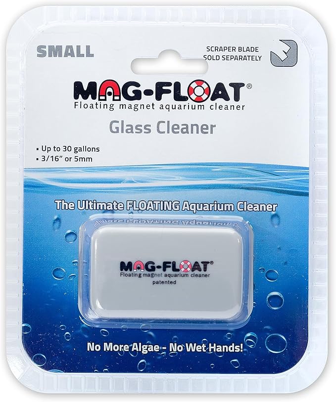 Mag-Float Small Glass Floating Algae Scraper 30 | Magfloat Magnetic Fish Tank Cleaner | Magnet Scrubber Brush Cleaning Tool for Aquarium