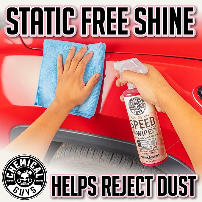 Chemical Guys Speed Wipe Quick Detailer - High Gloss, Streak-Free Shine, Detail Spray for Cars, Trucks, Motorcycles, RVs, and More, Safe on Paint, Glass, Wheels, and Trim, Cherry Scent, 128 fl oz