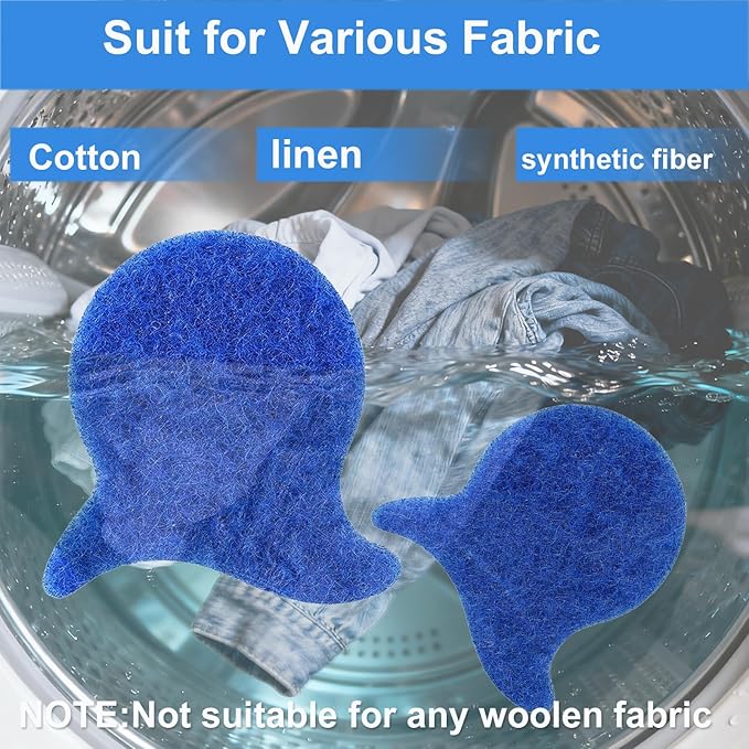 Pet Hair Remover for Laundry, 6PCS Reusable Dog & Cat Hair Remover Tool - Removes Pet Fur, Hair, Lint, Dander from Clothes &Washing Machine. (Blue, Fish Tail)