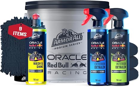 Armor All Podium Series Elite 9‑Piece Car Detailing Kit - Car Cleaning Kit with Bucket, Car Wash, Detailer Sprays, Wash 