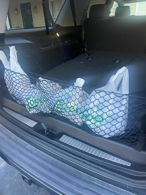 Trunk Organizer Cargo Net for GMC Yukon & Yukon XL 2015–2025 –Envelope Style Cargo Net for SUV–Premium Mesh Car Trunk Or