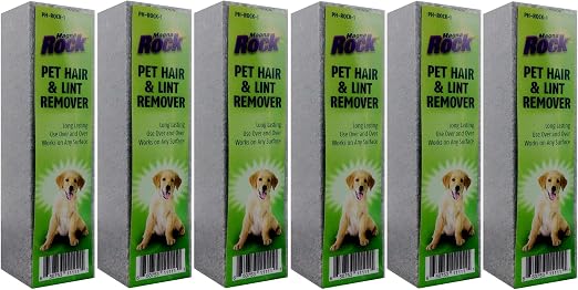 HI TECH Magna Rock Pet Hair Remover 6 Pack – Dog & Cat Fur Remover for Car Interiors, Upholstery & Furniture – Eco-Frien