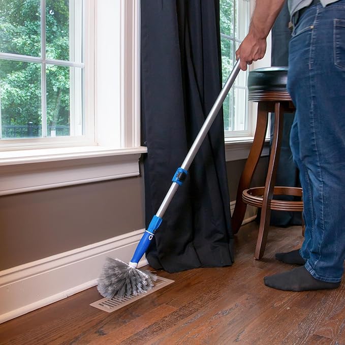 Unger Cobweb & Corner Duster – Dusters for Cleaning, Compatible with Telescopic Poles, Dusting Tools, Great for Ceilings, Moldings, HVAC & Floor Vents, and Corners, White/Black