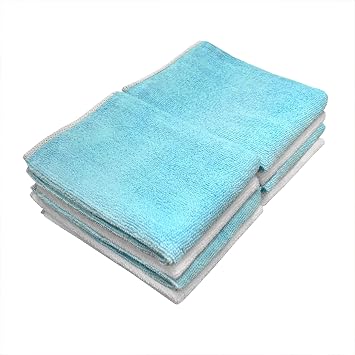 Detailer's Preference Absorbent Microfiber Cleaning and Drying Towels 230GSM, 14 by 14 Inches, 2 Color, Set of 8