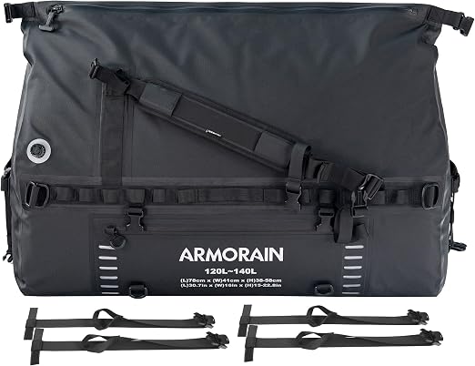 120-140L large Capacity Airtight Waterproof Travel Dry Bag,Equipped with Durable Inflatable Shoulder Straps and Handles 